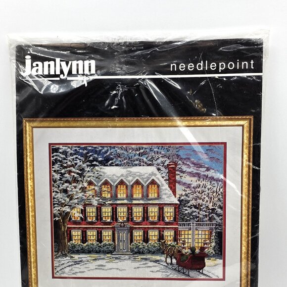 Vintage Janlynn Needlepoint Kit #06-20 Georgian Winter House Never Opened 1995 - Picture 6 of 8